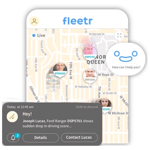 Track your fleet with your Fleetr App
